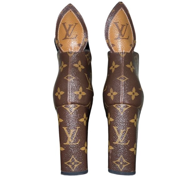 Louis Vuitton Monogram Pattern Ankle Leather Boots Size 8 - Picture 3 of 3